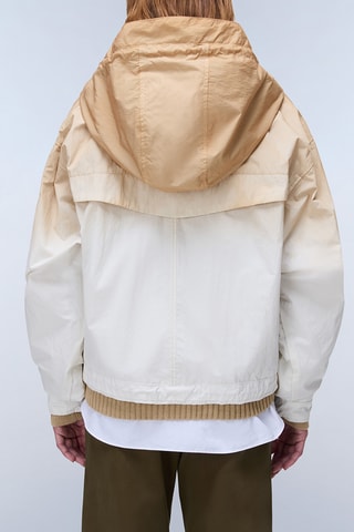 Cortavientos con capucha dip-dye - A-Traveler Short D W - Beige y blanco
