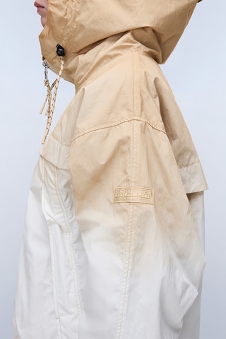 Cortavientos con capucha dip-dye - A-Traveler Short D W - Beige y blanco