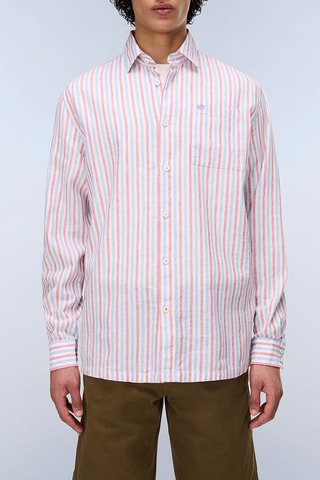 Camisa relaxed de lino - G-Brolio Ls 1 - Rosa y celeste