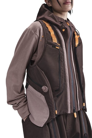 Veste sans manches à capuche - Marron