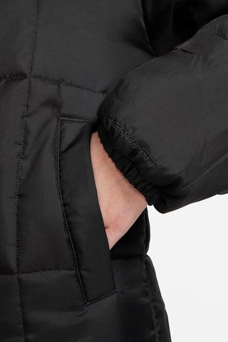 Doudoune longue à capuche - Noir et blanc