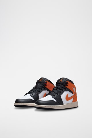 Air Jordan 1 Mid en cuir - Orange et blanc