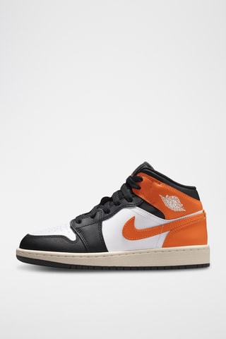 Air Jordan 1 Mid en cuir - Orange et blanc