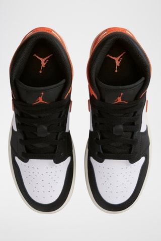 Air Jordan 1 Mid en cuir - Orange et blanc