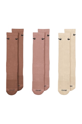 3 paires de chaussettes Nike Everyday Plus Cushioned - Marron et beige