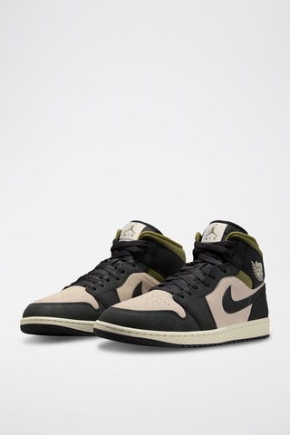 Air Jordan 1 Mid SE en cuir - Noir et blanc