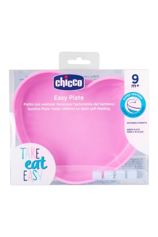 Prato em forma de coração em silicone - A partir de 9 meses - Rosa