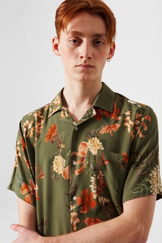 Chemise fleurie - Vert