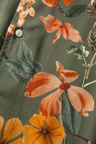 Chemise fleurie - Vert