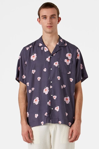 Chemise fleurie - Bleu