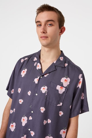 Chemise fleurie - Bleu