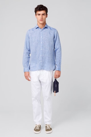 Chemise en lin - Bleu