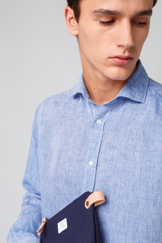 Chemise en lin - Bleu