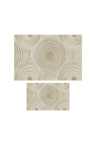 2 alfombras de baño - Beige - 50 x 60/60 x 100 cm