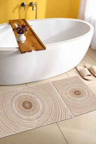 2 alfombras de baño - Beige - 50 x 60/60 x 100 cm