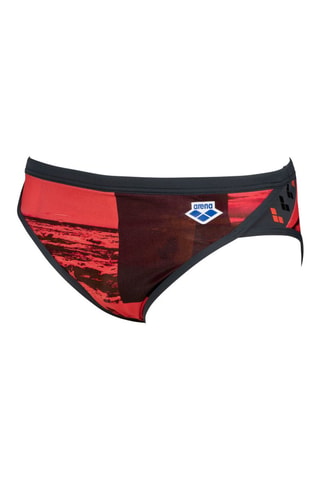 Slip de bain Printed Icons Team - Rouge et bordeaux