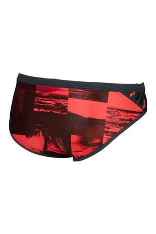 Slip de bain Printed Icons Team - Rouge et bordeaux