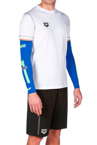 T-shirt et manchettes Blanc et bleu