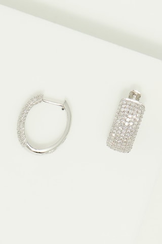 Orecchini a cerchio Carat pavé - Oro bianco e diamanti
