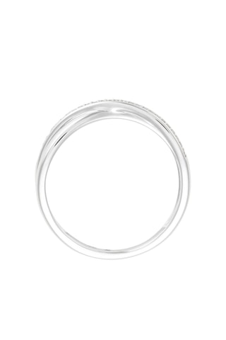 Anello Cross - Oro bianco e diamanti