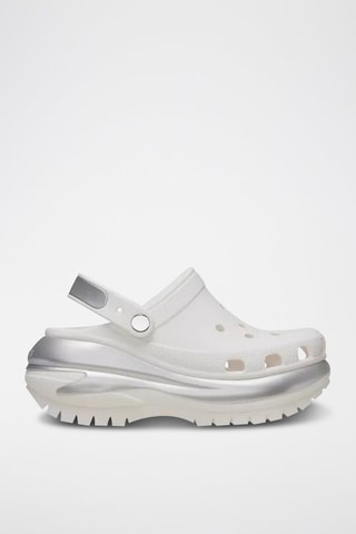 Sabot platform Mega Crush Metallic - Bianco e argentato