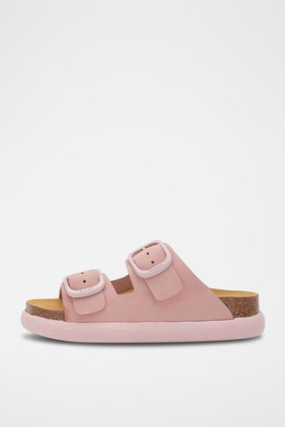 Ciabatte in pelle scamosciata Noelle - Rosa