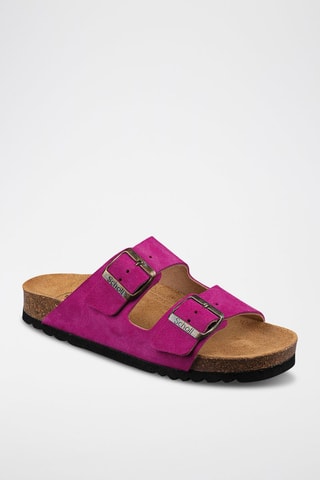Ciabatte in pelle scamosciata - Viola - Scholl