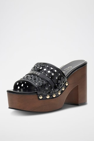 Sandali con tacco verniciati Quill - Nero