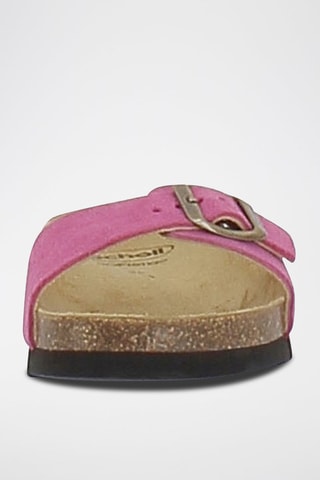 Ciabatte in pelle scamosciata Estelle - Rosa