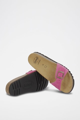 Ciabatte in pelle scamosciata Estelle - Rosa