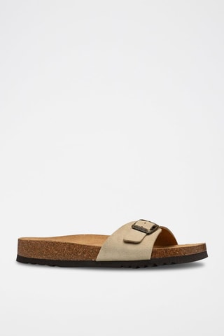 Ciabatte in pelle scamosciata Estelle - Beige