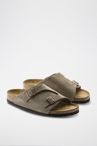 Ciabatte in pelle scamosciata Zurich - Taupe