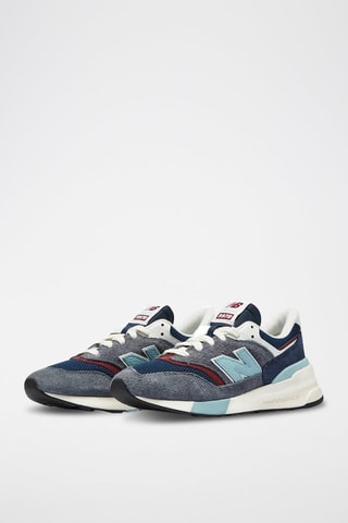 Sneakers in pelle scamosciata 997 - Grigio e blu