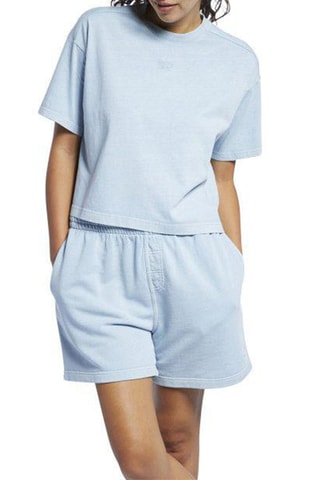 Crop top in cotone bio Classics - Celeste
