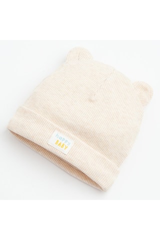 2 bonnets à oreilles - Ciel et beige