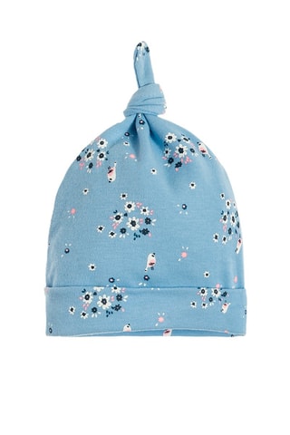 2 bonnets en coton biologique - Blanc et bleu