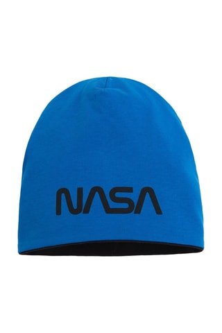 Bonnet réversible - Noir et bleu électrique