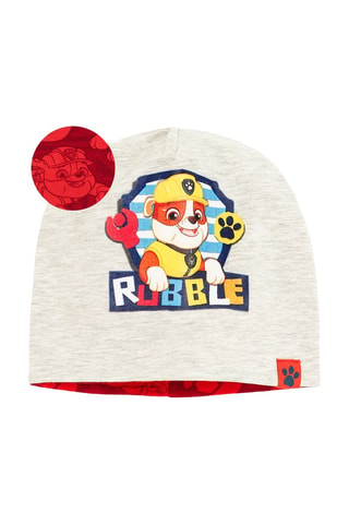 Bonnet réversible Pat’Patrouille - Rouge et gris clair chiné