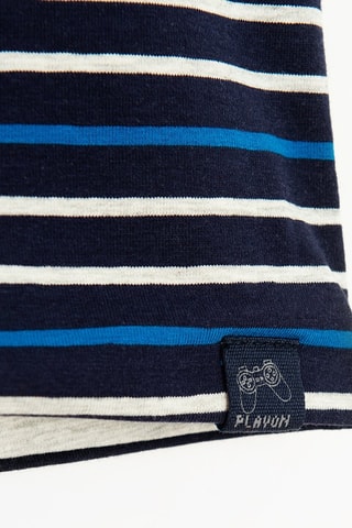 Bonnet réversible - Gris clair chiné et bleu