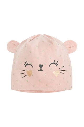 Bonnet à oreilles - Rose poudré