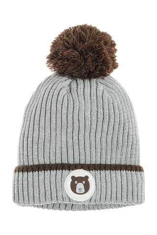 Bonnet à pompon Gris clair