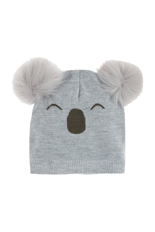 Bonnet à pompons Gris chiné