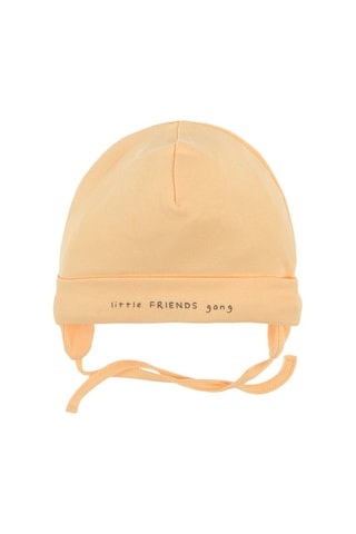 2 bonnets aviateurs en coton biologique - Blanc et jaune