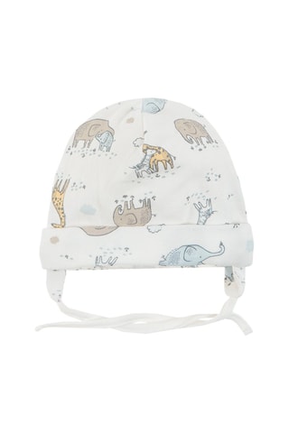 2 bonnets aviateurs en coton biologique - Blanc et jaune