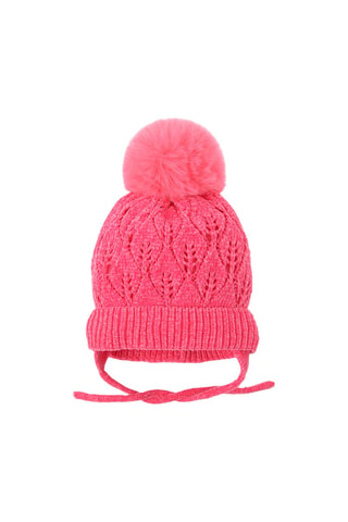 Bonnet à pompon - Rose