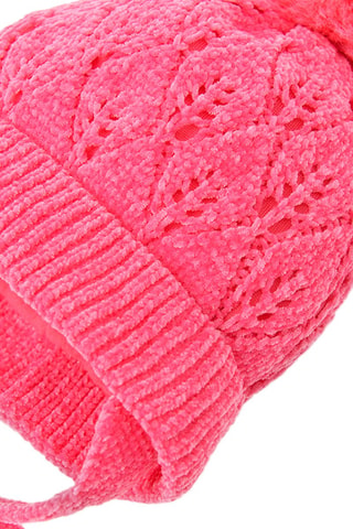 Bonnet à pompon - Rose