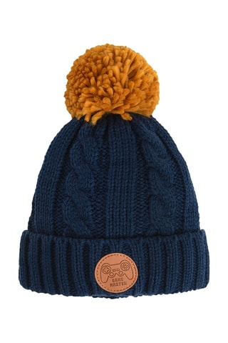 Bonnet à pompon - Bleu marine