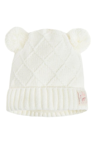 Bonnet à pompons - Ecru