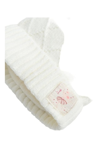 Bonnet à pompons - Ecru