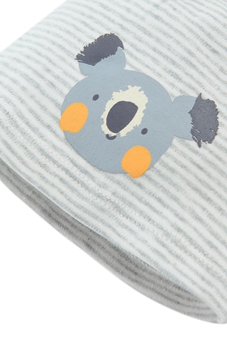 Bonnet - Ecru et gris foncé